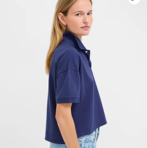 Tuckernuck Navy Pique Holmes Boyfriend Polo - Picture 3 of 12